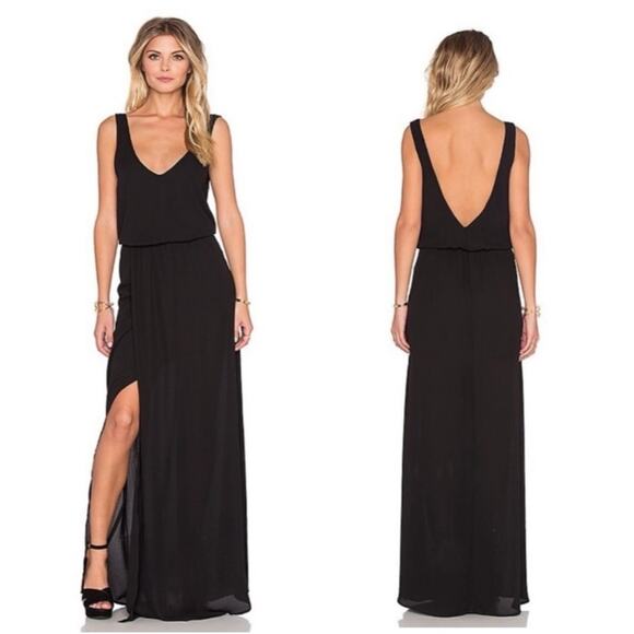 Show Me Your MuMu Dresses & Skirts - Show Me Your Mumu Kendall Wrap Skirt V-neck Chiffon Blouson Maxi Dress XS